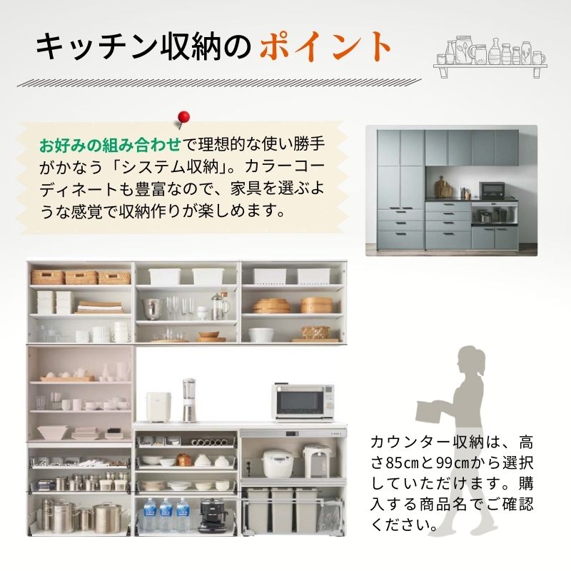 カップボード ノクト 食器棚 間口180cm(75+75+30cm) フロア