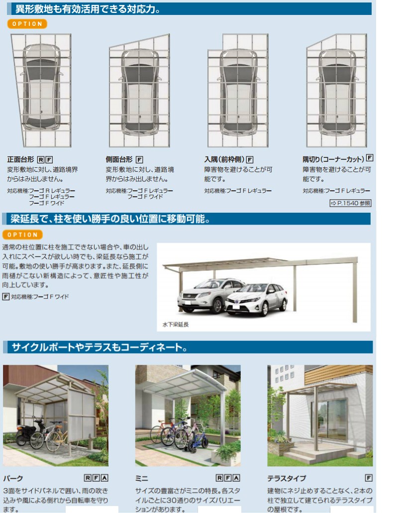 カーポート 1台用 工事付 自転車 駐車場 基本工事費込み F 本体 フーゴ レギュラー 屋根 アルミ 車庫 間口27 長さ50 ガレージ