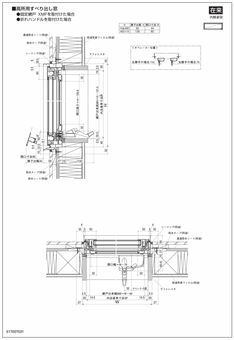 樹脂アルミ複合サッシ 高所用すべり出し窓 W730 H303mm Ykkap エピソードneo 複層 装飾窓 高断熱 高遮熱 アルミ樹脂複合窓 リフォームおたすけdiy