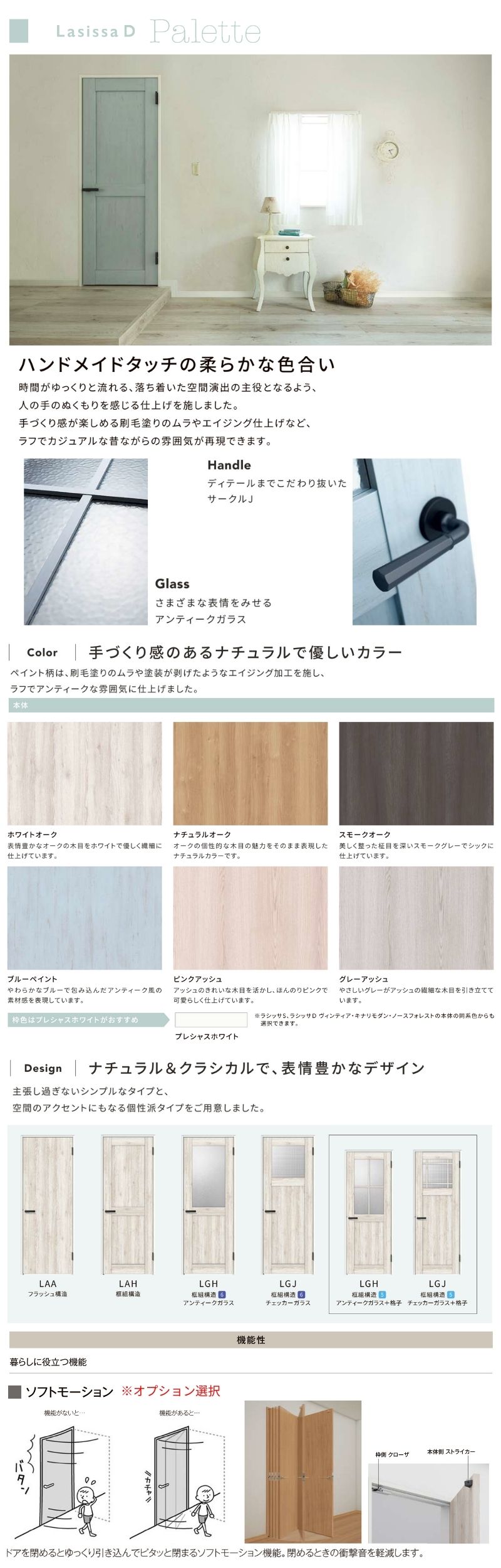 LIXIL トイレドア ラシッサD パレット ノンケーシング枠 LAA 片