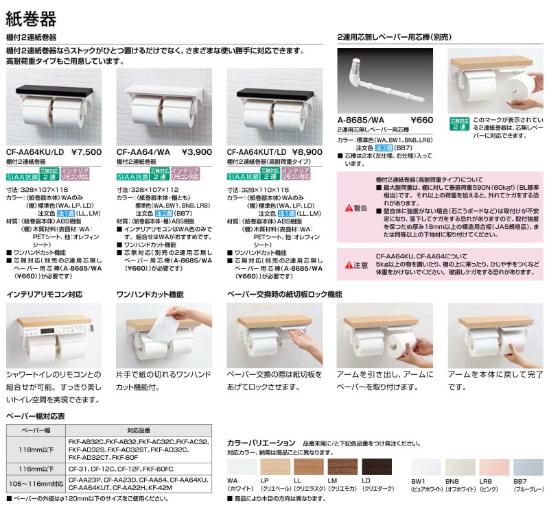 市場 LIXIL トイレ用 リクシル 棚付2連紙巻器 INAX ブルーグレー