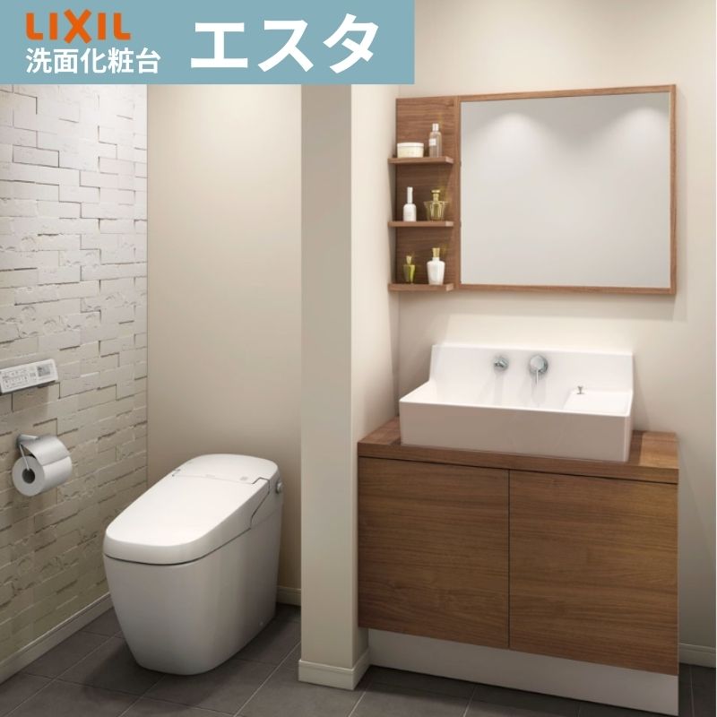 洗面化粧台 エスタ コンポタイプ 間口W900mm こちらは洗面台のセット商品です LIXIL/INAX 洗面台 おしゃれ 収納 リフォーム 交換  DIY | リフォームおたすけDIY