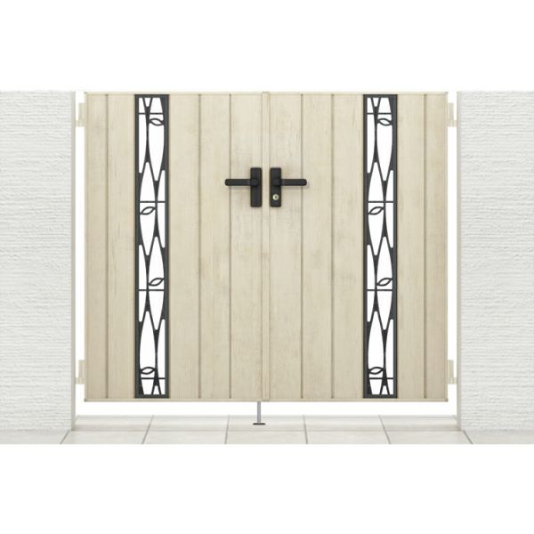 門扉 リクシル 開き門扉AA TS2型 縦桟 両開き 09-12/09-14 柱使用 W1800(900+900)×H1200/1400mm LIXIL 開き門扉 リフォーム