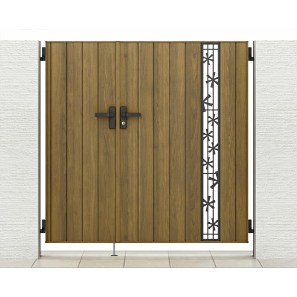 門扉 リクシル 開き門扉AA TS2型 縦桟 両開き 親子 04-08-12/04-08-14 柱使用 W1200(400+800)×H1200/1400mm LIXIL 開き門扉 リフォーム