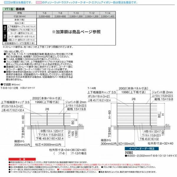 フェンス LIXIL フェンスAA YT1型 T-12 本体 2000×1200mm 6枚目