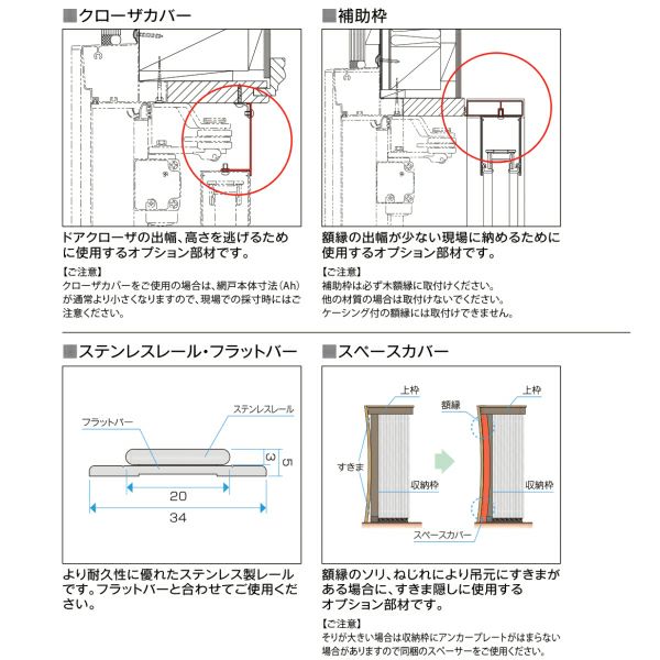 網戸 後付用 しまえるんですα 094236 巾Aw940×高さAh2360mm 標準/補助枠納まり 片開き用 片側収納 リクシル LIXIL 横引き収納網戸 リフォームDIY 5枚目