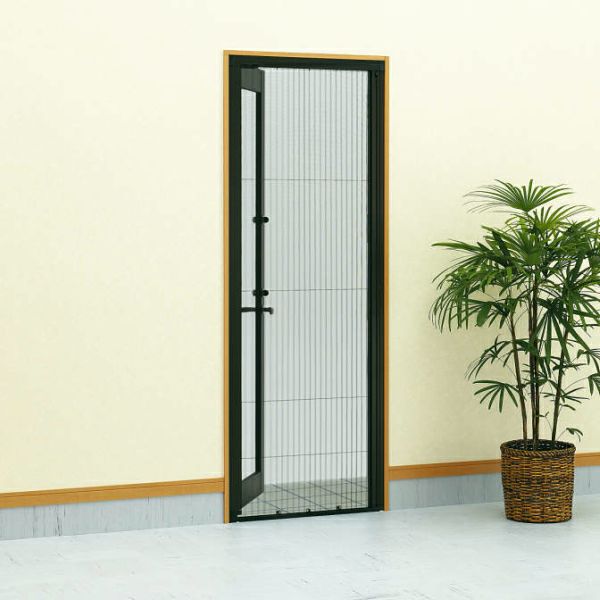 横引き収納網戸 フラットタイプ XMA-06176 片引き 幅MW600×高さMH1760mm YKKAP ドア 玄関網戸 勝手口網戸 マンション アパート リフォーム 後付け用 網戸 DIY 2枚目