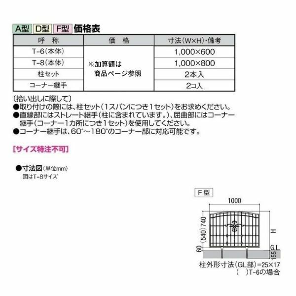 フェンス LIXIL キャスティナF型フェンス Ｔ-8 本体 1000×800mm 3枚目