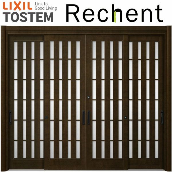 玄関引き戸 リフォーム用 リシェント 玄関引戸2 PG仕様 ランマなし 4枚建 P14型 W2357～3800×H1761～2277mm リクシル 特注 工事付対応可能玄関ドア 引き戸 和風