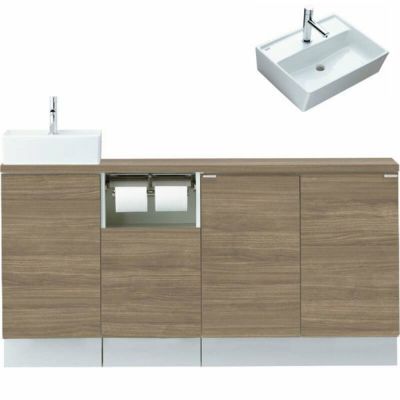 トイレ手洗 キャパシア フルキャビネット カウンター奥行160 ベッセル型 丸形手洗器 Yn Al L R Eaekxh E J X ハンドル水栓 Lixil リクシル リフォームおたすけdiy