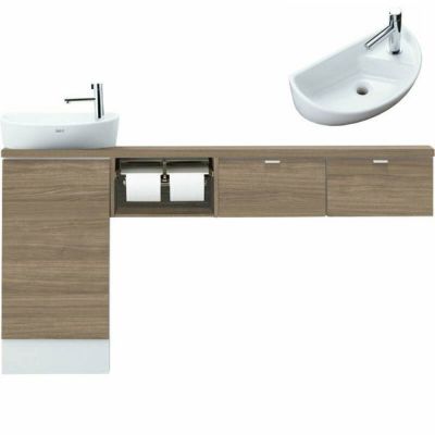 トイレ手洗 キャパシア セミフロートキャビネット カウンター奥行160 ベッセル型 角形手洗器 Yn Ak L R Ebekxh E J X ハンドル水栓 Lixil リクシル リフォームおたすけdiy