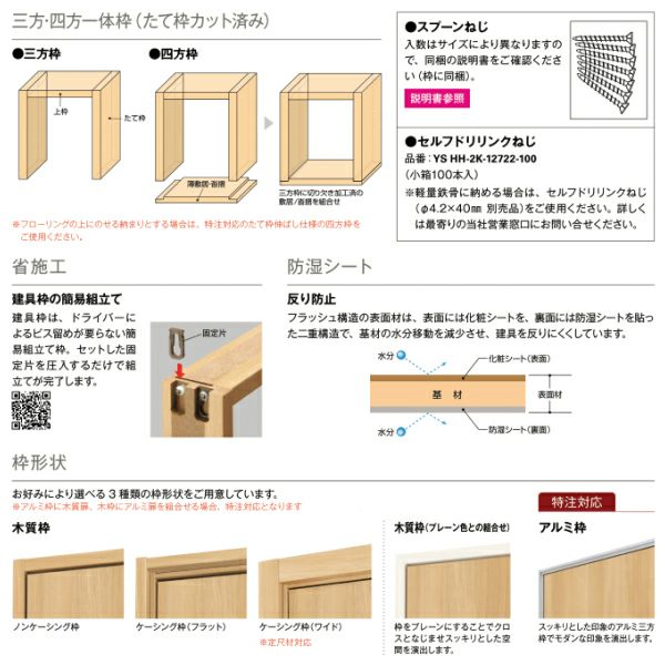 防音ドア ケーシング付枠 室内ドア YKKap ラフォレスタ laforesta TAデザイン 錠無 錠付 ykk 機能ドア 建具 板戸 障子  ケーシングセット おしゃれ リフォーム DIY | リフォームおたすけDIY