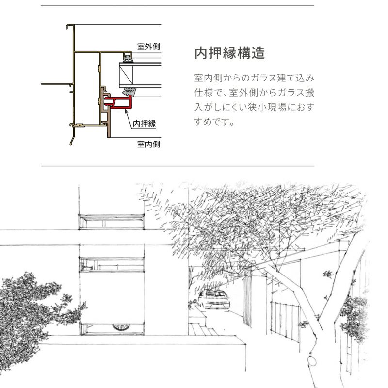 FIX窓(内押縁タイプ) 165028 サーモスA W1690×H350mm 複層ガラス FIX窓(内押縁タイプ) 165028 サーモスA W1690×H350mm 複層ガラス