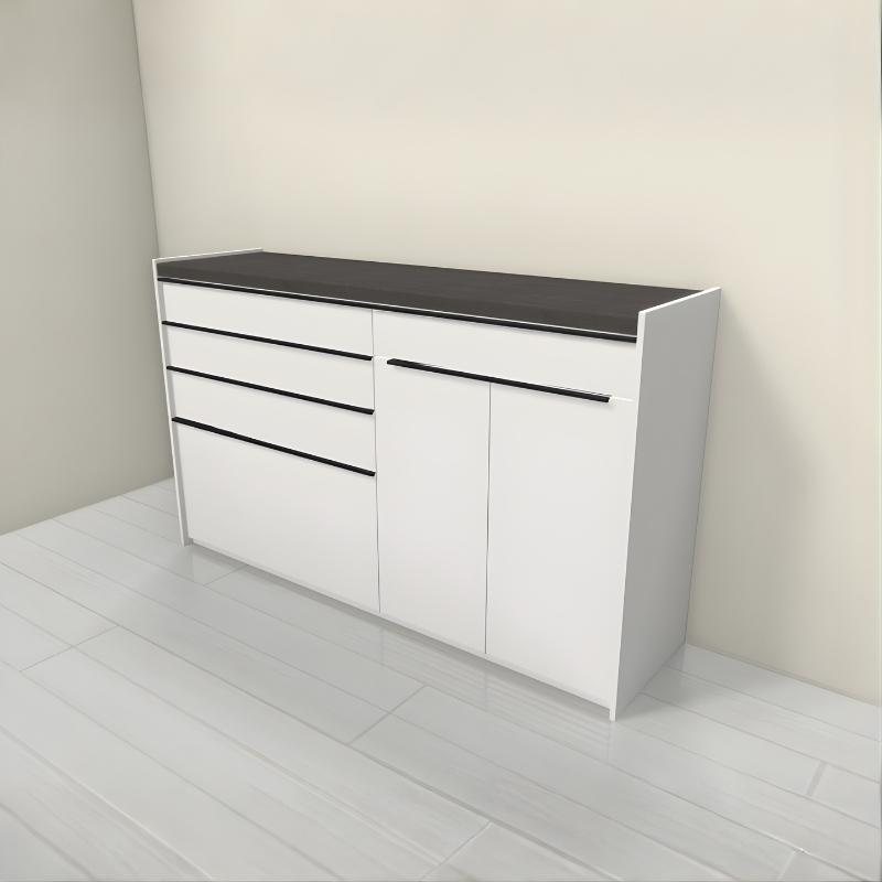 食器棚 システムキッチン収納 シエラS LIXIL 壁付型ハイフロアプラン W1650mm 間口165cm(90+75cm) カウンター高さ99cm 奥行45cm リクシル グループ2