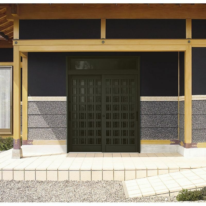 玄関引戸 光悦K6 半外付型 2枚建戸 ランマ付き 50型 (W164・169・187×H23) LIXIL リクシル アルミサッシ 玄関 引き戸 TOSTEM トステム リフォーム DIY 2枚目