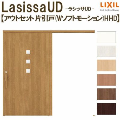 リクシル 室内引戸 ラシッサUD アウトセット方式  片引戸 Wソフトモーション 木質面材 HHD ノンケーシング枠/化粧縁 採光タイプ 2020/2220/2620 DIY