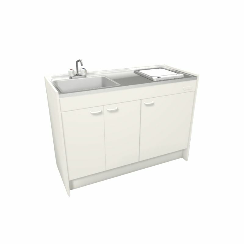 LIXIL ミニキッチン ハーフユニット 扉タイプ 間口90cm(900mm) IHヒーター200V DMK09HEW(B/E)(1/2)F200(R/L) コンパクトキッチン 流し台 リフォーム