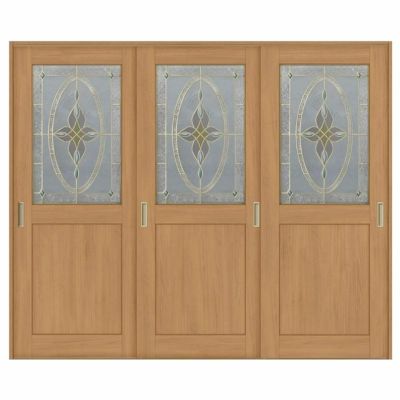 オーダーサイズ リクシル ラシッサＳ 室内引戸 Vレール方式 引違い戸3枚建 ASHT-LWB ケーシング付枠 W1748～2954㎜×Ｈ1728～2425㎜