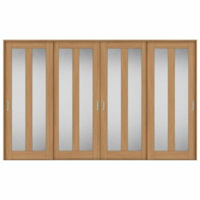 オーダーサイズ リクシル ラシッサＳ 室内引戸 Vレール方式 引違い戸4枚建 ASHF-LGG ケーシング付枠 W2341～3949㎜×Ｈ1728～2425㎜