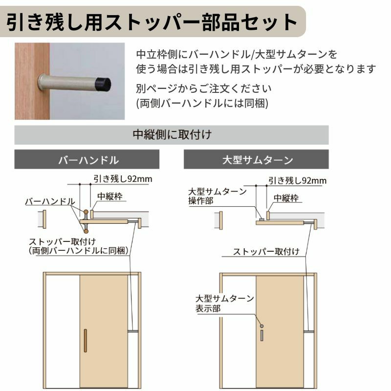 オーダーサイズ リクシル ラシッサＳ 室内引戸 Vレール方式 引分け戸 ASWH-LWB ケーシング付枠 W2341～3949㎜×Ｈ1728～2425㎜ 10枚目