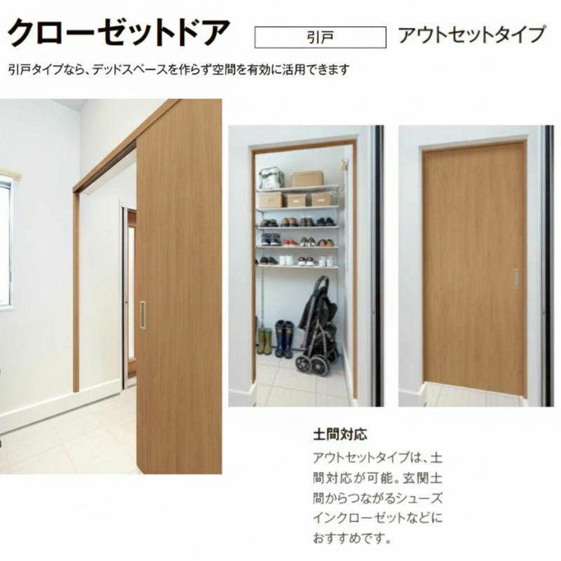 オーダーサイズ リクシル ラシッサS クローゼットドア 引戸 アウトセットタイプ LAA DW540?990×DH1700?2368mm 押入れ 棚 リフォーム DIY 2枚目