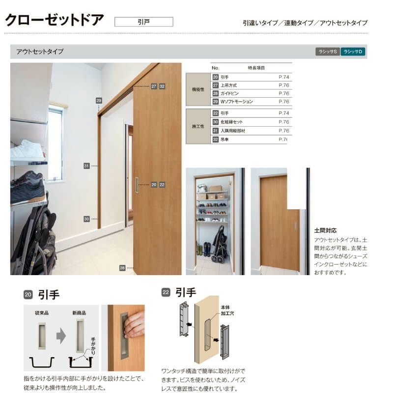 オーダーサイズ リクシル ラシッサS クローゼットドア 引戸 オーダーサイズ リクシル ラシッサS クローゼットドア 引戸