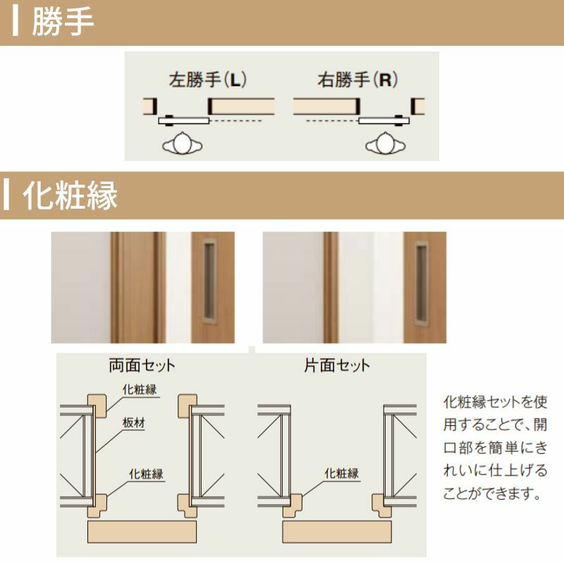オーダーサイズ リクシル ラシッサS クローゼットドア 引戸 アウトセットタイプ LZA DW540?990×DH1700?2368mm 押入れ 棚 リフォーム DIY 8枚目