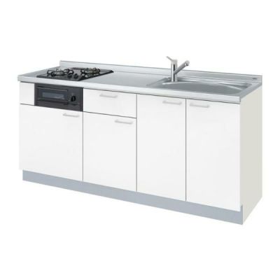 LIXIL ミニキッチン フルユニット 飲料用電気温水器タイプ 間口150cm(1500mm) IHヒーター200V  DMK15LKWC(1/2)F200(R/L) 電気温水器セット付で注文可能 コンパクトキッチン 流し台 リフォーム | リフォームおたすけDIY