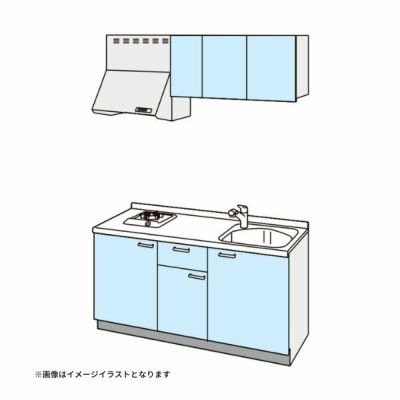 コンパクトキッチン ティオ Tio LixiL 壁付I型 ベーシック W1650mm 間口165cm(グリルなし1口コンロ用) グループ1 リクシル システムキッチン 流し台