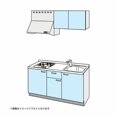 コンパクトキッチン ティオ Tio LixiL 壁付I型 ベーシック W1650mm 間口165cm(グリルなし2口コンロ用) グループ1 リクシル システムキッチン 流し台