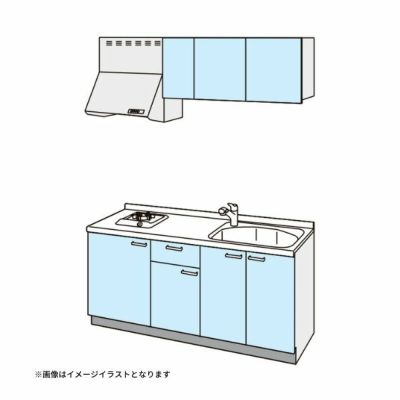 コンパクトキッチン ティオ Tio LixiL 壁付I型 ベーシック W1800mm 間口180cm(グリルなし1口コンロ用) グループ2 リクシル システムキッチン 流し台