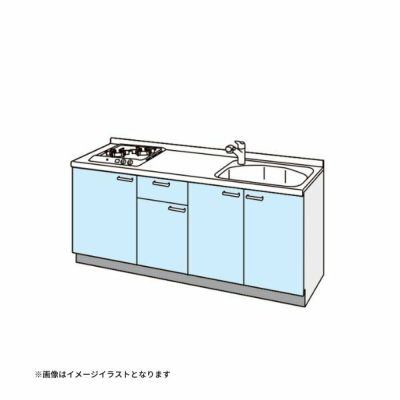 コンパクトキッチン ティオ Tio LixiL 壁付I型 ベーシック W1950mm 間口195cm(グリルなし2口コンロ用) グループ2 リクシル システムキッチン フロアユニットのみ