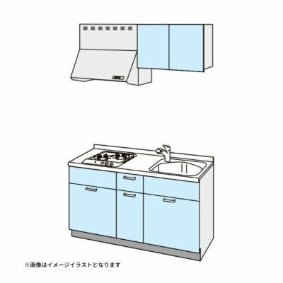 コンパクトキッチン ティオ Tio LixiL 壁付I型 トレーボード W1500mm 間口150cm(グリルなし2口コンロ用) グループ1 リクシル システムキッチン 流し台