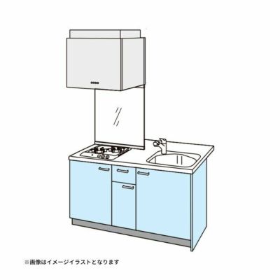 コンパクトキッチン ティオ Tio LixiL ペニンシュラI型 ベーシック W1524mm 間口152.4cm 奥行97cm(グリルなし2口コンロ用) グループ1 リクシル システムキッチン