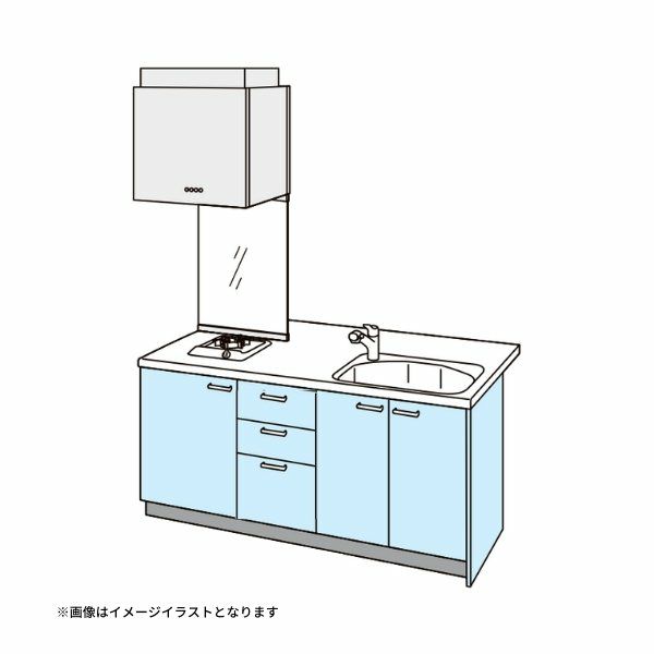 コンパクトキッチン ティオ Tio LixiL ペニンシュラI型 3段引出し