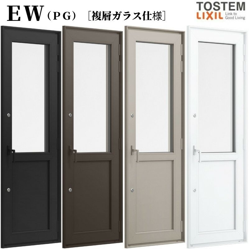 勝手口ドア 中桟パネル 06022 EW (PG) W640×H2270mm 樹脂サッシ 窓 複