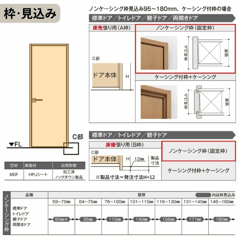 トイレドア ラシッサD ヴィンティア LAY ノンケーシング枠 05520/0620/06520/0720/0820/0920 リクシル LIXIL 明かり窓付 錠付き 屋内 セミオーダー 建具 ドア 木製 おしゃれ 室内ドア 交換リフォーム DIY   【リフォームおたすけDIY】 8枚目