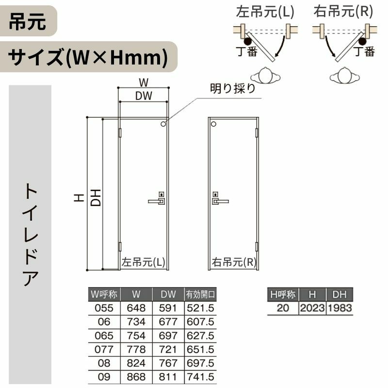 トイレドア ラシッサD ヴィンティア LAY ケーシング付枠 05520/0620/06520/0720/0820/0920 リクシル LIXIL 明かり窓付 錠付き 屋内 セミオーダー 建具 ドア 木製 おしゃれ 室内ドア 交換リフォーム DIY   【リフォームおたすけDIY】 6枚目