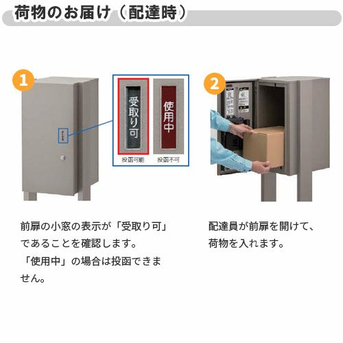 宅配ボックス リクシル 宅配ボックスKL ポール建てタイプ 前入れ後取り出し 本体301×590×420mm 戸建て住宅用 ポスト LIXIL リフォーム 11枚目