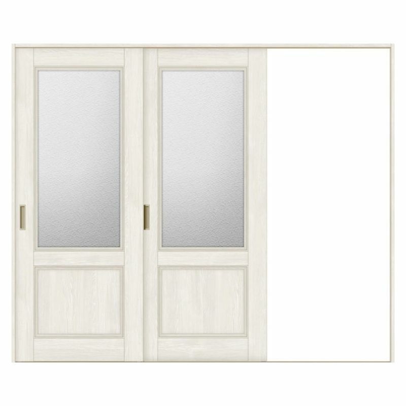 室内引戸 片引き戸 2枚建 Vレール方式 ラシッサS ガラスタイプ LGY ノンケーシング枠 2420 W2432×H2023mm リクシル トステム 片引戸 ドア LIXIL/TOSTEM リビング建材 室内建具 戸 扉 ドア リフォーム DIY