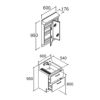 ピアラ 洗面台本体 AR3FH-605SY/■H ミラーキャビネット MAR2-602TXSU セット 間口600mm LIXIL リクシル INAX イナックス 洗面化粧台 リフォーム DIY 3枚目