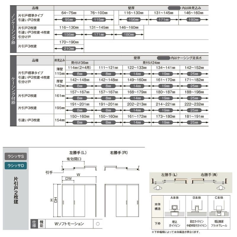 可動間仕切り リクシル ラシッサD キナリモダン 片引戸 2枚建  AKMKD-LGL ケーシング付枠 2420/2423 室内引き戸 リフォーム DIY 4枚目