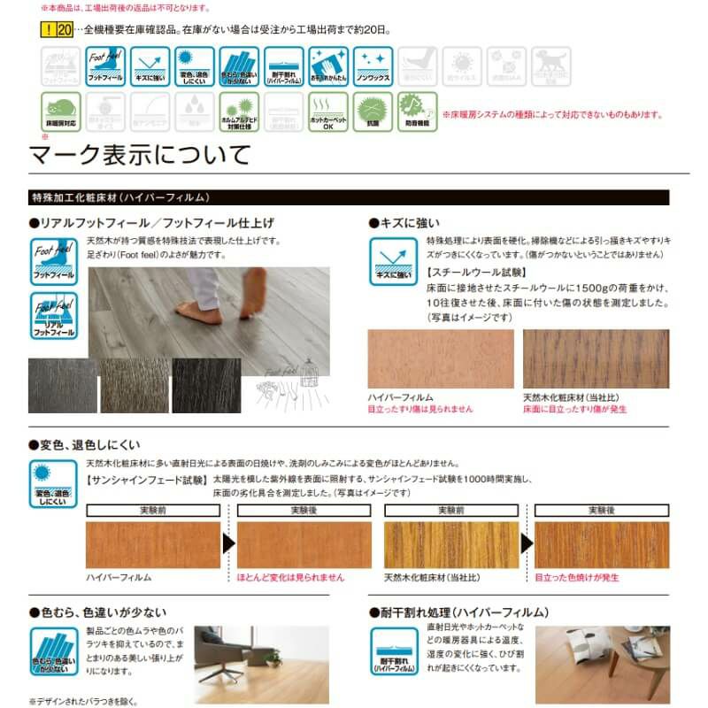 フローリング材 ラシッサ Dフロア直張り防音床 DB-45 □-DB4501-MAFF 
