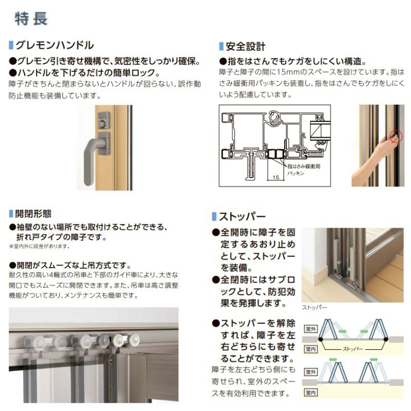 オープンウィン FD サーモスII-H 11922-2 W1235×H2230mm 2枚建 折れ戸 LIXIL リクシル 全開口サッシ |  リフォームおたすけDIY