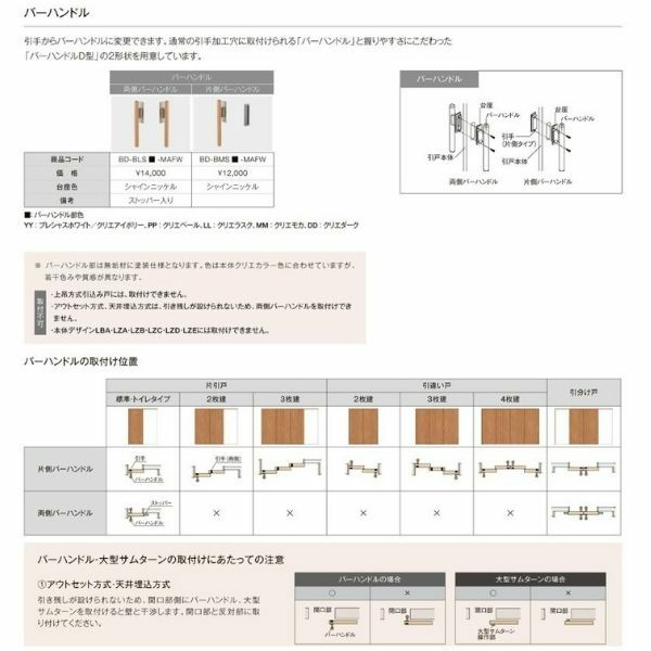 【オーダーサイズ 】リクシル ラシッサD ヴィンティア アウトセット方式 片引戸 標準タイプ AVAK-LAY DW540～990×DH1700～2368mm 9枚目