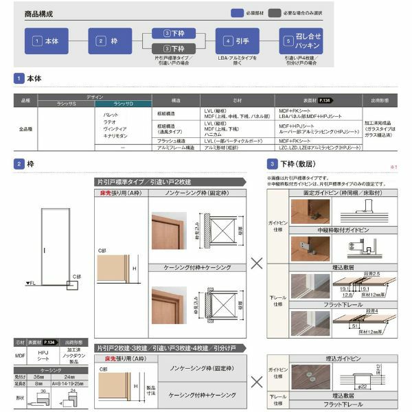 オーダーサイズ リクシル ラシッサS 可動間仕切り 上吊方式 引