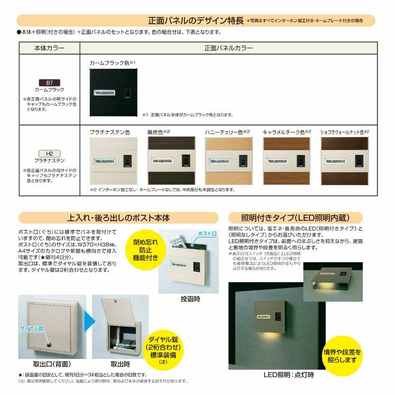 郵便ポスト エクステリアポストG4型 ネームプレート付き YKKap YKK ポスト 上入れ/後ろだしタイプ 簡易/防犯ダイヤル錠 郵便受け ポスト 4枚目