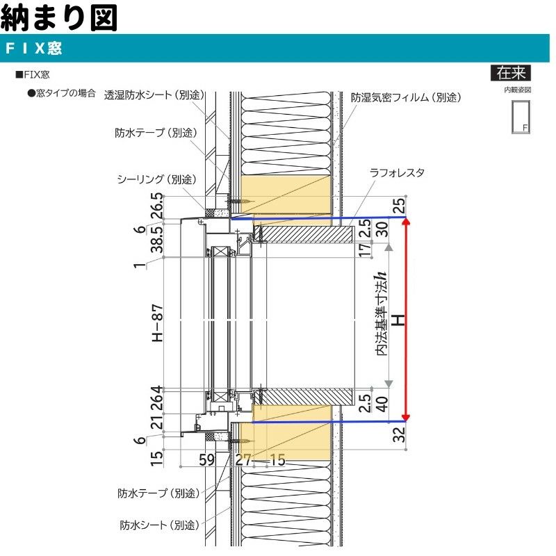 ＦＩＸ窓 半外付 07807 エピソードⅡ ＮＥＯ W820×H770 mm YKKap 断熱 樹脂アルミ複合 サッシ 引き違い 窓 リフォーム DIY  | リフォームおたすけDIY