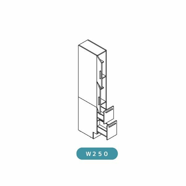 洗面台 LIXIL/INAX Crevi クレヴィ 奥行560タイプ トールキャビネット 間口W250mm 標準タイプ  RAS-256-A 収納 洗面化粧台 リフォーム DIY