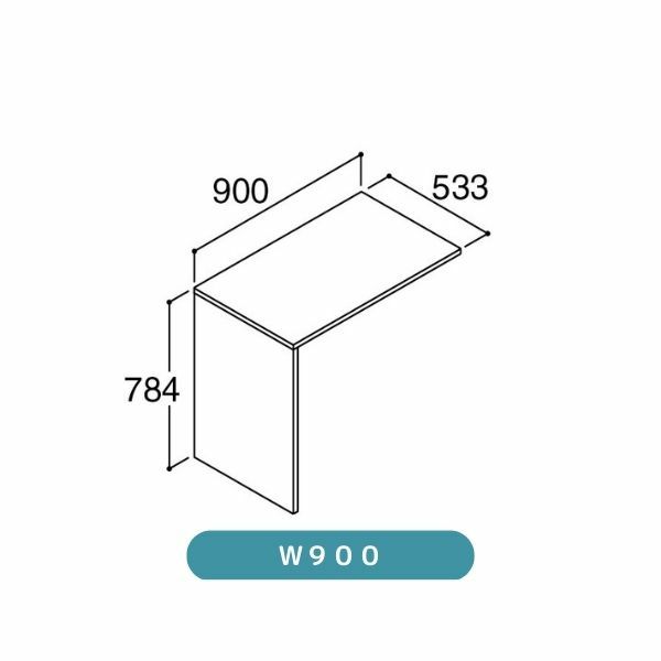 洗面台 LIXIL/INAX Crevi クレヴィ 奥行560タイプ ランドリーカウンター 間口W900×D533×H784mm カウンター調整範囲451～900mm RA-560N(900)/W リフォーム DIY 2枚目